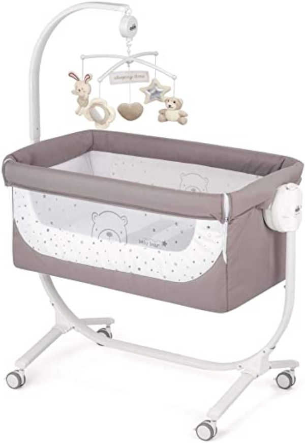 CAM 2 in 1 Beistellbett & Babywiege CULLAMI | höhenverstellbares Babybett | praktisch & schön| hochwertige Materialien – Made in Italy | flexibler…