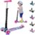 CAROMA Kinderroller 3 Räder Faltbar Kinderscooter Jungen und Mädchen für Kinder Roller ab 3-12 Jahre mit 3 LED PU Laufrad, Verstellbare Lenker