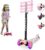 CAROMA Kinderroller 3 Räder Kinderscooter Jungen und Mädchen für Kinder Roller ab 3-12 Jahre mit 3 LED PU Laufrad, Verstellbare Lenker