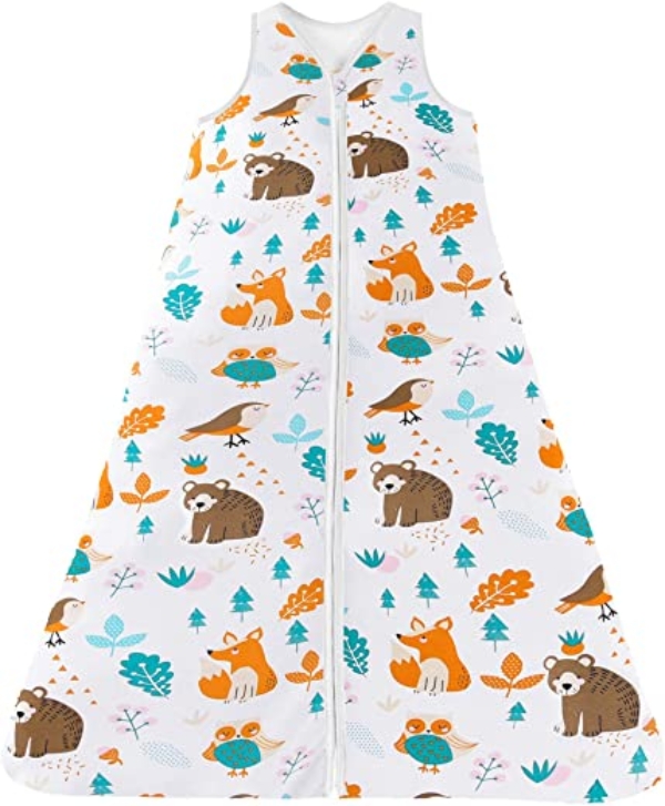 Chilsuessy Sommerschlafsack Baby Schlafsack Kleine Kinder Schlafanzug ohne Ärmel für Sommer und Frühling 100% Baumwolle (110/Baby Höhe 110-125cm,…