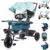 Chipolino Dreirad »Geschwisterdreirad Tricycle Duet«, 2 Kinder bis 40 kg Vordersitz drehbar Lenkstange