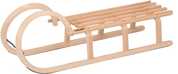 COLINT Hörnerschlitten 110 cm Holzschlitten Schlitten Holz Rodel Hörner HCL 40110