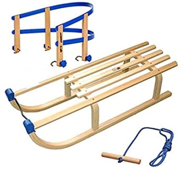 Colint Schlitten 100 Rodel Davos Lehne Leine Holzschlitten Rodelschlitten Wow