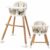 COSTWAY 2-in-1 Babyhochstuhl, Kinderhochstuhl aus Holz, Treppenhochstuhl, Kombihochstuhl Baby, Holzhochstuhl Kinder mit einstellbare Ablage und…