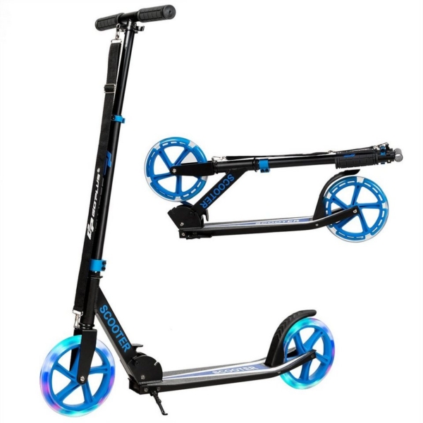 COSTWAY Cityroller »Kickscooter«, klappbar, höhenverstellbar, 100kg Tragkraft, mit 2 LED Rädern