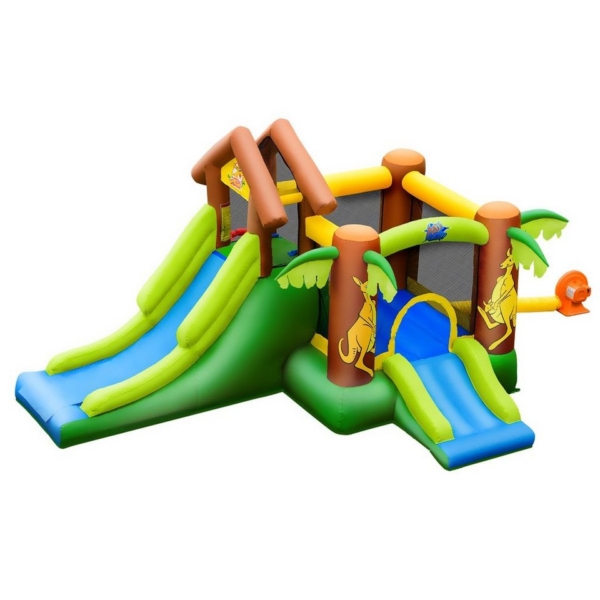 COSTWAY Hüpfburg »Springburg, Hüpfschloss«, mit 30 Bälle, mit Rutsche, Spielburg für Kinder, 390x340x230cm