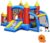 COSTWAY Hüpfburg »Springburg, Hüpfschloss, Outdoor Bouncer mit Rutsche«, mit 450W Gebläse & 60 Ozeanbälle & Fußballtor & 2 Dartpfeile & Tragetasche…