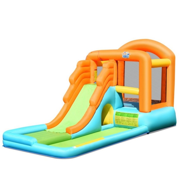 COSTWAY Hüpfburg »Wasserpark Planschbecken«, mit Rutsche, 490x225x240cm, ohne Gebläse