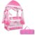 COSTWAY Kinderbett »Reisebett; Babybett«, mit Spielbogen, Musikbox, Wickelauflage, Matratze, Baldachin und Transporttasche
