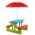 COSTWAY Kindersitzgruppe »Sitzgarnitur, Kindertisch, Picknickbank«, mit Sonnenschirm