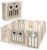 COSTWAY Laufgitter mit Tür und Spielzeugboard, Baby Laufstall faltbar, Absperrgitter aus Kunststoff, Krabbelgitter, Spielzaun, Schutzgitter für…