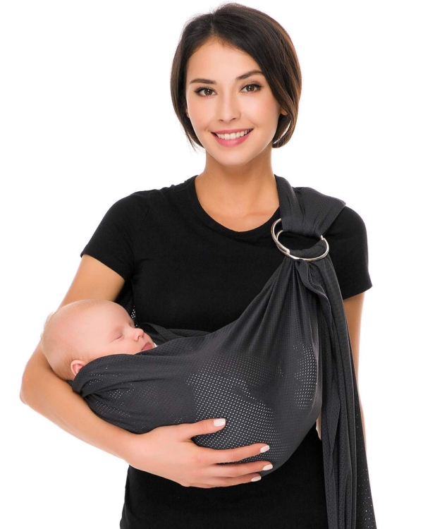 CUBY Einstellbar Babytragen Babytragetücher Baby Kinderbetreuung Sling Mesh Wasser Ring-Riemen mit Rostfreier Doppel Ring Sling Stahl Eine Größe…