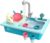 cute stone Küchenspüle Spielzeug Set mit Warmwasserhahn Farbwechsel Geschirr, Wasser-Recycling Waschbecken mit Schneiden Obst für Mädchen ab 3…