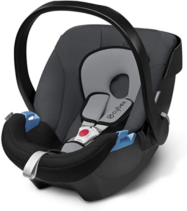 CYBEX Silver Babyschale Aton, Inkl. Neugeboreneneinlage, Ab Geburt bis ca. 18 Monate, Max. 13 kg, Cobblestone