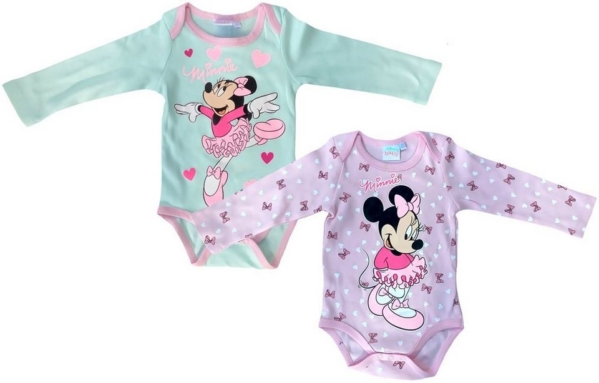 Disney Minnie Mouse Body »2x Minnie Mouse Disney Baby Mädchen Body Set Doppelpack Rosa + Türkis 3 6 9 12 18 Monate Gr.62 68 74 80 86cm«