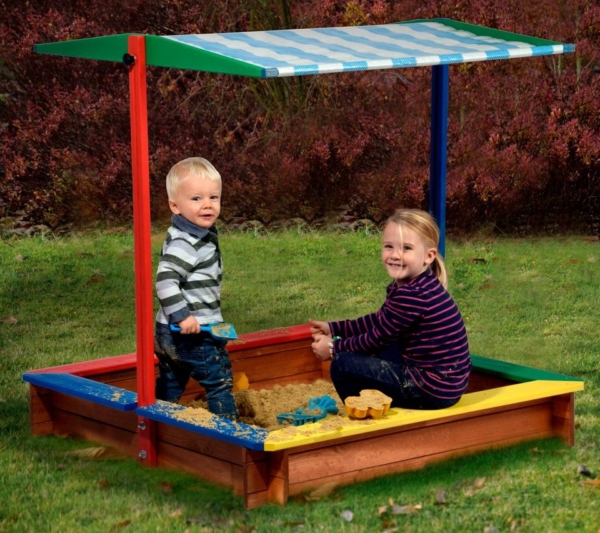 dobar Sandkasten, BxLxH: 120x120x125 cm, mit Dach