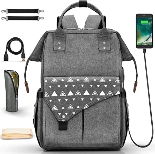 Dookey Baby Wickelrucksack, Babytasche für Reise Große Kapazität, Multifunktions-Reise-Rucksack Wasserdicht Fächer Praktischer Rucksack mit…