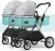 Doppel Kinderwagen Nebeneinander Luxus-Doppel-Kinderwagen Für Säuglinge Und Kleinkinder, Zusammenklappbarer Stoßdämpfer, Stubenwagenwagen,…