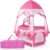 DREAMADE Babybett, Baby Stubenwagen mit Rollen, Babywiege Babyschaukel Klappbar, Reisebett Kinderbett Baby-Reisebett Kinderreisebett (Rosa)