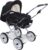 Eichhorn, 417RFSK043AIRFTC Kombikinderwagen mit Lederriemengestell mit Schiebehöhenverstellung mit Fester Tragetasche LuxVariante Luftrad, schwarz