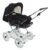 Eichhorn Kinderwagen Kombi-Kinderwagen »Designer«, Komplett-Set im Retro-Design: Chrom-Gestell mit weicher Lederriemenfederung, höhenverstellbarem…