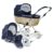 Eichhorn Kinderwagen Kombi-Kinderwagen »Retro-Korbwagen-Set, Weide Natur«, (0-3 Jahre) – Gestell in Chrom mit weicher Lederriemenfederung,…