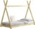 [en.casa] Kinderbett 90x200cm Natur Holz im Tipi Design aus Kiefernholz Jugendbett Bett Holzbett Hausbett