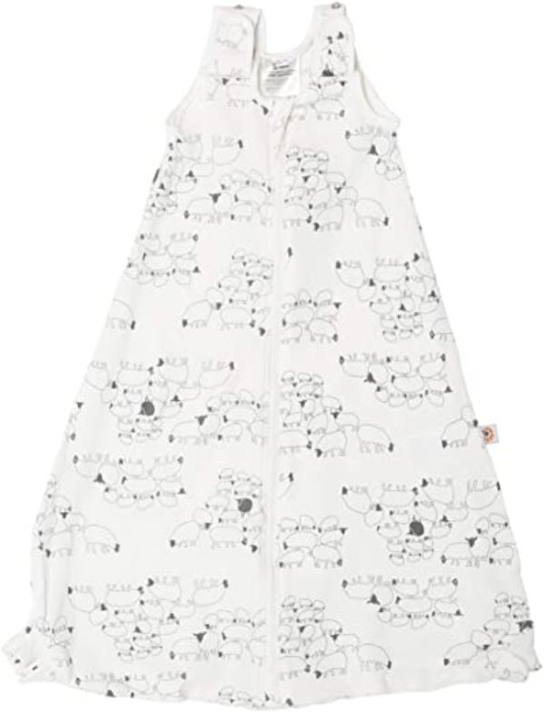 Ergobaby Baby-Schlafsack Sommer mit Füßen Gurtschlitz 18-36 Monate 0.5 TOG Baumwolle, Sommerschlafsack On The Move Sheep