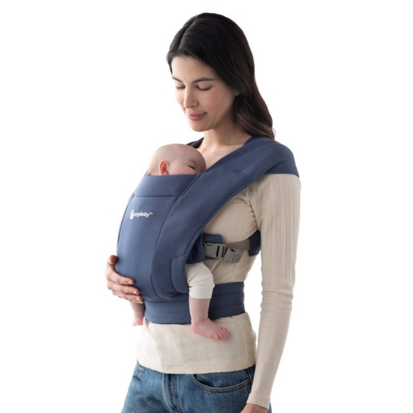 Ergobaby Babytrage »Embrace – Soft Navy«, Ergonomische Bauchtrage für Neugeborene