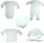 Erst-Ausstattung Baby-Set, Accessoires Neugeborene, Babies Zubehör: Wickel-Body, Shirt Unterhemd Jacke Pull-Over Strampler Hose Mädchen u. Jungen,…