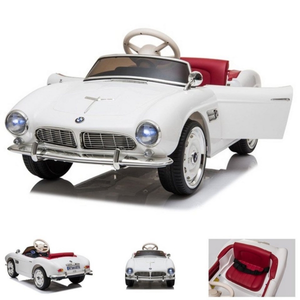ES-Toys Elektro-Kinderauto »Kinder Elektroauto BMW 507«, Belastbarkeit 40 kg, Oldtimer lizenziert Ledersitz EVA-Reifen 2x 35 Watt