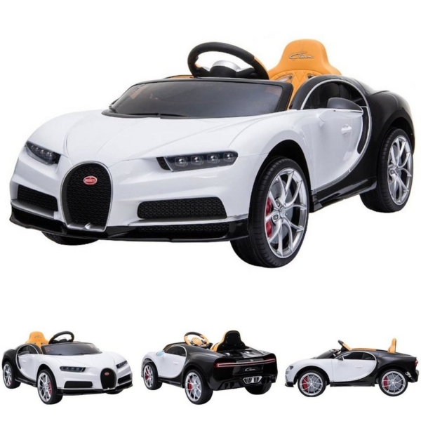 ES-Toys Elektro-Kinderauto »Kinder Elektroauto Bugatti Chiron«, Belastbarkeit 40 kg, EVA-Reifen Ledersitz Fernbedienung