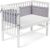 FabiMax 4611 Beistellbett Basic weiß, inkl. Matratze Comfort und Nestchen weiße Sterne auf grau