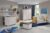Fantasykids Babyzimmer-Komplettset, (Set, 7-St., Bett + Wickelkommode + 1x Unterbauregal + 3-trg. Schrank + Strandregal + Deckeltruhe + Wandboard)