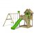 FATMOOSE Spielturm »Klettergerüst DonkeyDome mit Schaukel & apfelgrüner Rutsche, Spielhaus mit Sandkasten, Leiter & Spiel-Zubehör«