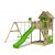 FATMOOSE Spielturm »Klettergerüst HappyHome mit Schaukel & apfelgrüner Rutsche, Spielhaus mit Sandkasten, Leiter & Spiel-Zubehör«