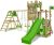 FATMOOSE Spielturm Ritterburg BoldBaron mit Schaukel, SurfSwing & apfelgrüner Rutsche, Spielhaus mit Sandkasten, Leiter & Spiel-Zubehör