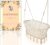 Federwiege Baby [HANDMADE] – Wiege Baby aus Bambus und Naturbaumwolle – Baby Hängematte im Makramee Stil – Babywiege hängend für Gestelle oder…