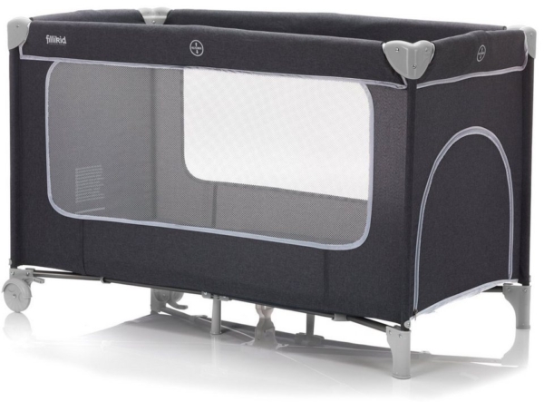 Fillikid Baby-Reisebett »Reisebett mit Komfortmatratze, dunkelgrau melange«, inkl. Transporttasche