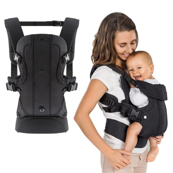 Fillikid Babytrage »Fillikid Babytrage Walk 4in1 – Schwarz«, Ergonomische Bauchtrage, Kindertrage
