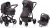 Fillikid fill Kinderwagen-Set Panther mit Babyschale | Multi Kinderwagen/Kombikinderwagen 3in1 mit Buggy & Babyschale, Design:dunkelgrau