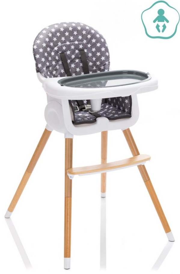 Fillikid Hochstuhl »Paul, Sterne grau«, umbaubar zum Kinderstuhl