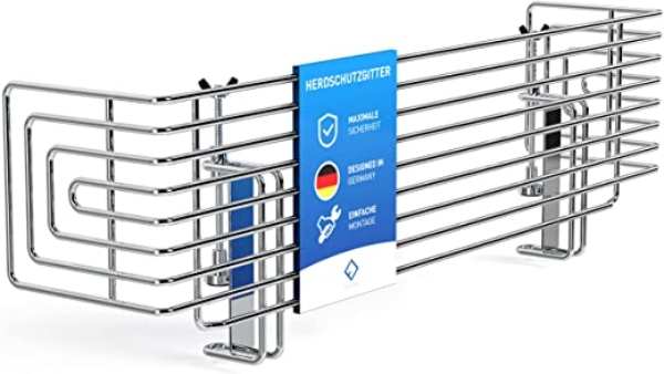 FLIPLINE Herdschutzgitter Happy Kid mit 2x Extra-Querstreben [60cm breit] für Kinder und Babys – Herdschutz zum Klemmen Herdsicherung…