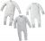 Fred’s Baby Body Schlafanzug Set, 3er Pack mit Geschenkbox – Set aus 3 Langarm Strampler in Geschenkverpackung – GOTS Bio Baumwolle – weiß/grau mit…