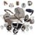 Friedrich Hugo baby’s moving art Kombi-Kinderwagen »Friedrich Hugo Simpligo, 4 in 1 Kombi Kinderwagen«, 5-Punkte-Sicherheits-Gurt, Einkaufskorb,…
