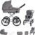 Friedrich Hugo München | 2 in 1 Kombi Kinderwagen | Nostalgie Kinderwagen | Farbe: Anthrazit – Rad: Chrom Schwarz
