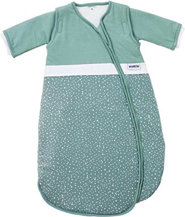 Gesslein 771211 Bubou Babyschlafsack mit abnehmbaren Ärmeln: Temperaturregulierender Ganzjahreschlafsack für Neugeborene, Baby Größe 70 cm, Punkte…