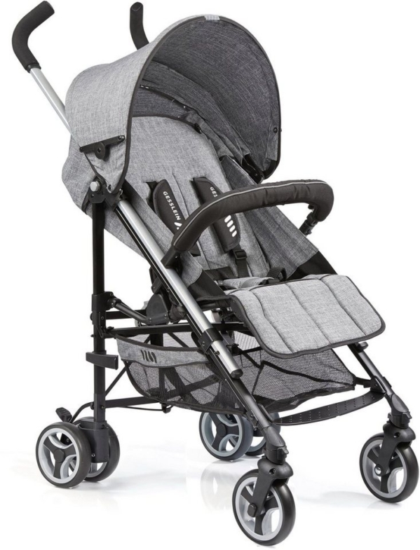 Gesslein Kinder-Buggy »S5 2+4, Grau Meliert«, mit schwenkbaren Vorderrädern; Kinderwagen, Buggy, Sportwagen, Sportbuggy, Kinderbuggy,…