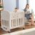 GOPLUS 3 in 1 Babybett & Babywiege & Laufstall, Kinderbett mit Schaukelfunktion,mit Matratze, auf Abnehmbaren Rollen, aus Kunststoff, bis 25kg…