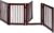 GOPLUS Schutzgitter aus Kiefernholz, Laufgitter Braun, Treppengitter Faltbar, Absperrgitter Kinderschutzgitter Hundeschutzgitter Türschutzgitter (4…